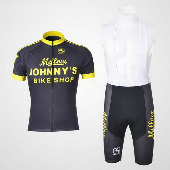 2010 Maillot Johnnys Tirantes Mangas Cortas Negro Y Amarillo